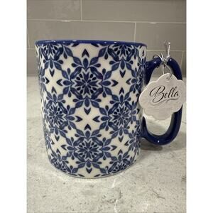 Royal Blue & White 16oz Mug 10 Strawberry St. BELLA Chinoiserie Toile Floral